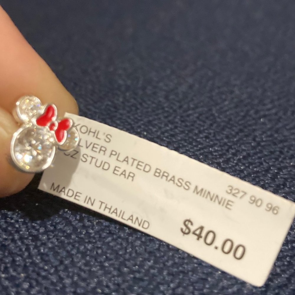 Minnie Mouse Cubic Zirconia Stud Earrings - Picture 2 of 3